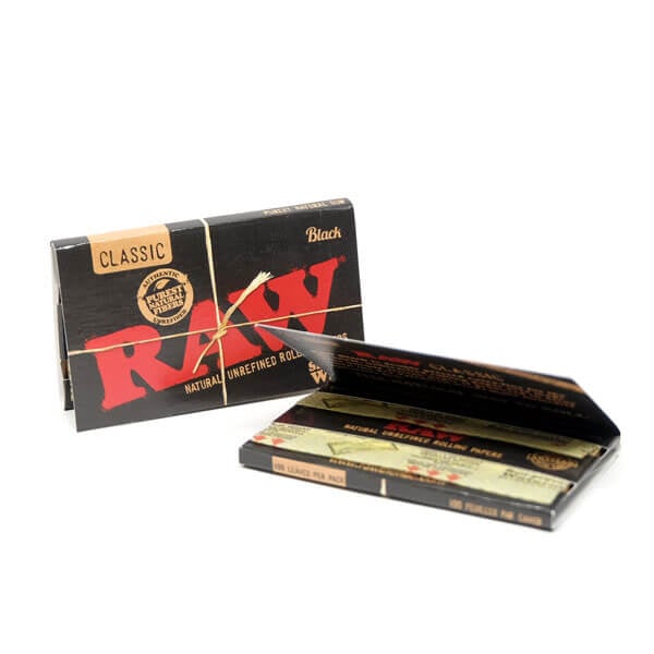 Black Raw Single Wide Rolling Papers Image