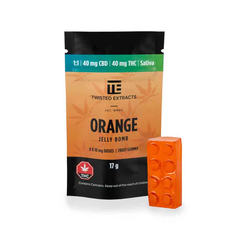 Orange Sativa 1:1 Jelly Bombs - Twisted Extracts Image