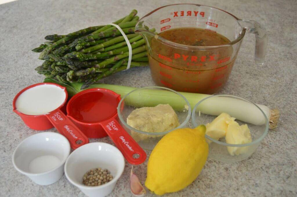 Cream of Asparagus Soup with Frizzled Leeks recipe
