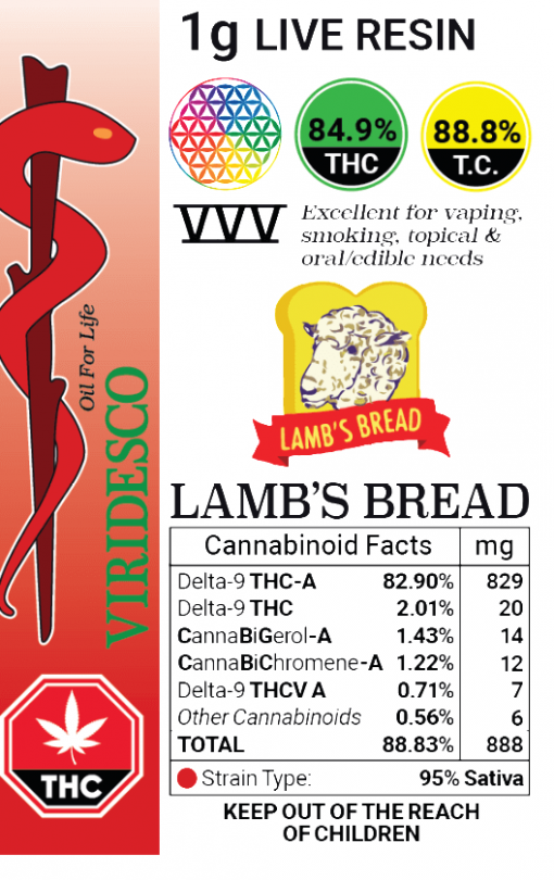 Viridesco Live Resin &#8211; Lamb&#8217;s Bread