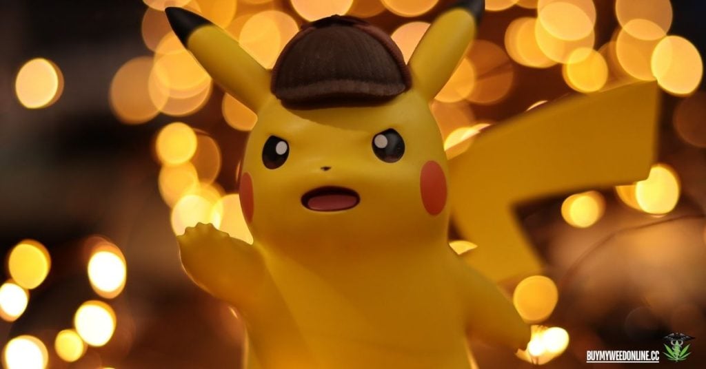 detective pikachu pointing at something