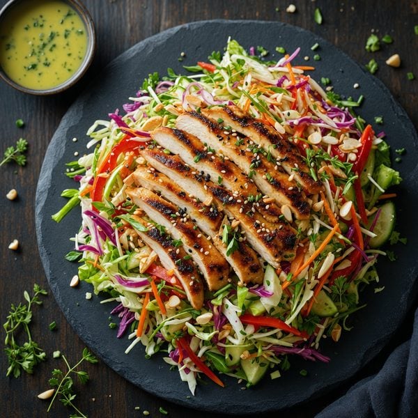 Asian Chicken Salad with Wasabi Vinaigrette - professional food photography | BMWO
