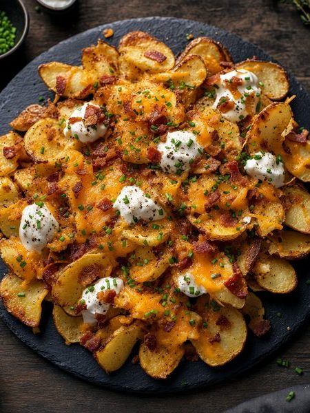 Loaded Potato Nachos - professional food photography | BMWO
