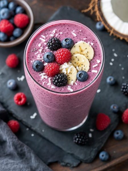 Coconut Banana-berry Smoothie - professional food photography | BMWO
