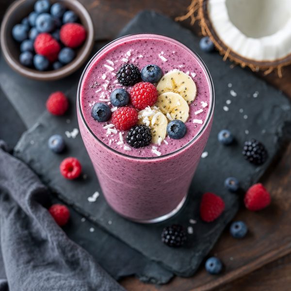 Coconut Banana-berry Smoothie - professional food photography | BMWO