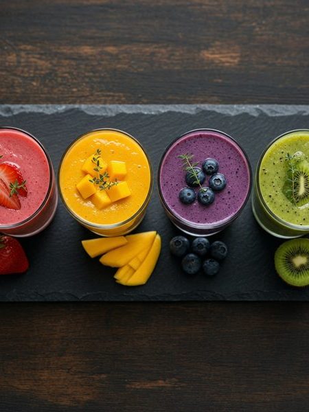 Four Fruity Smoothies - professional food photography | BMWO