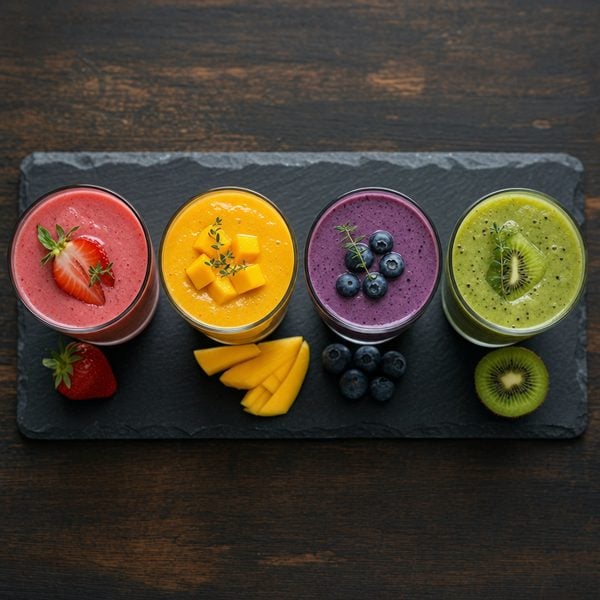 Four Fruity Smoothies - professional food photography | BMWO