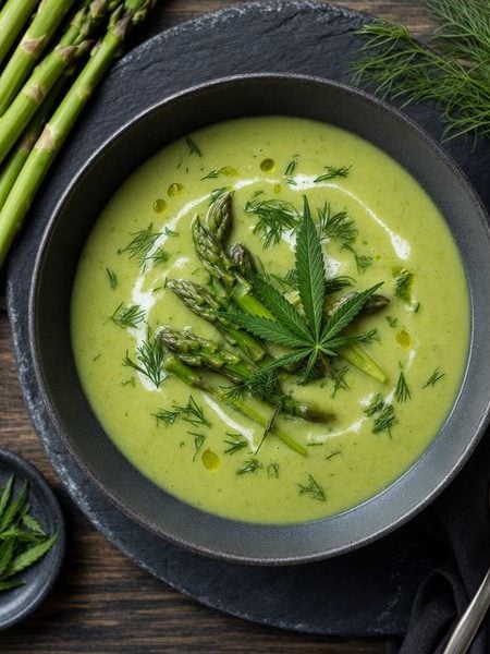 Seasonal Cannabis-Infused Asparagus-Dill Soup - professional food photography | BMWO