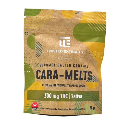 Gourmet Salted Cara-Melts 300mg &#8211; Sativa &#8211; Twisted Extracts